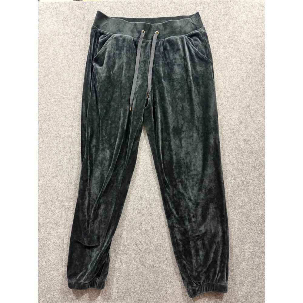 Lilly Pulitzer Velour Joggers Charcoal Gray Drawstring Lounge Pants Medium